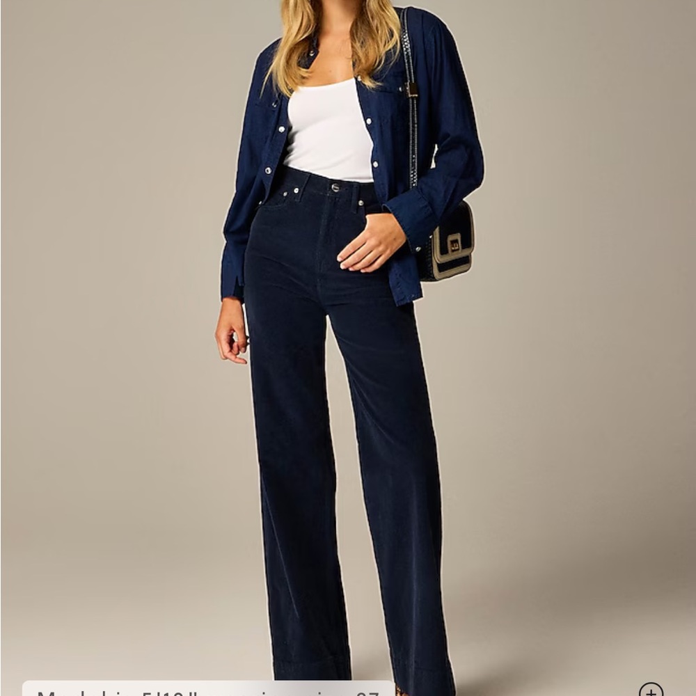 J. Crew Navy High-Rise Corduroy Trouser pants